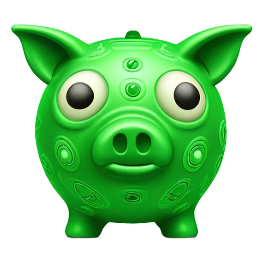 alien green piggy bank money  sticker