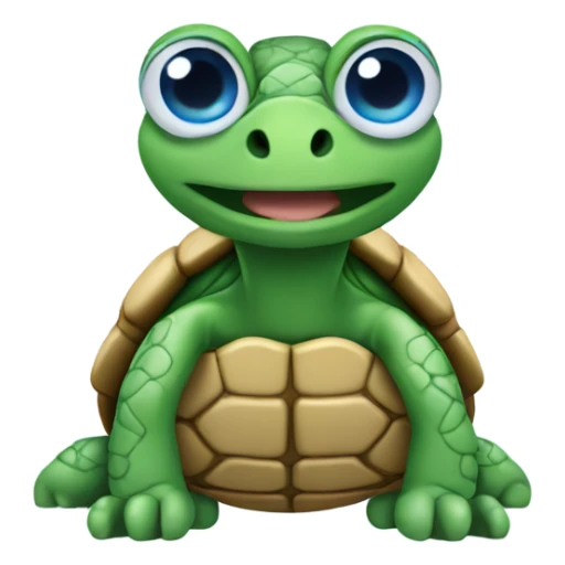 Turtle with blue eyes wearing sneakers  sticker