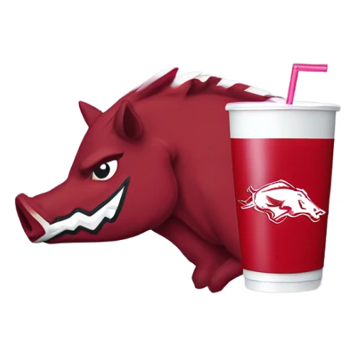 Arkansas Razorback with Red Bull drink sticker