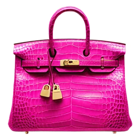 Hot pink crocodile skin Hermes birkin bag sticker