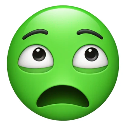 Weird green emoji with a face that’s weird sticker