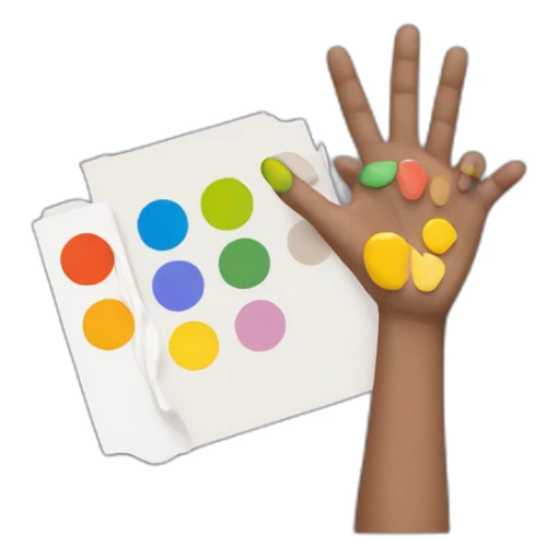 hand painting holding color palette sticker