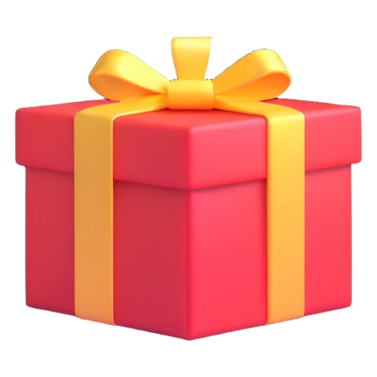 an open present with sparkling light shining from within, celebratory, no text sticker