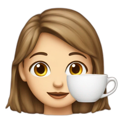 Tasse de thé avec fille sticker