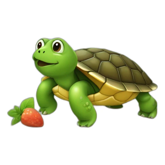 Tortue qui mange un poireau sticker