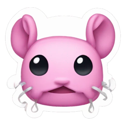 Pink stitch with a white bow on the side of the head sticker