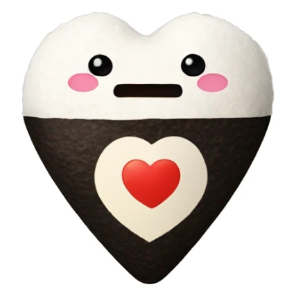 Onigiri in the shape of a heart sticker
