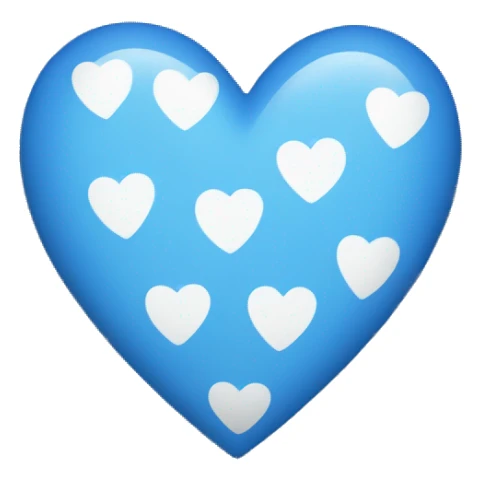 Blue and white heart  sticker
