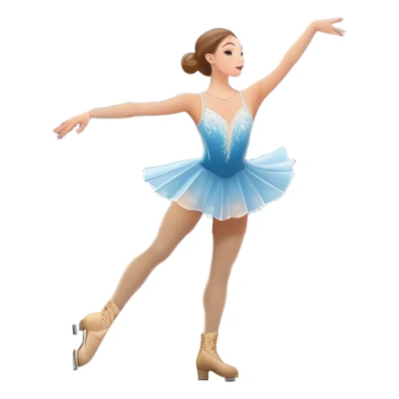 An icon featuring a graceful figure skater performing a flawless routine on an ice rink. The background shows a grand arena, Madison Square Garden, filled with spectators. Snowflakes and spotlights add to the elegance and beauty of the performance. Transparent background. sticker