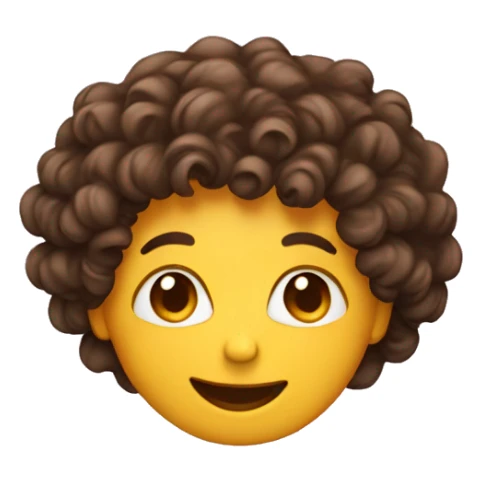 A emoji with Heart dues and curly hair sticker