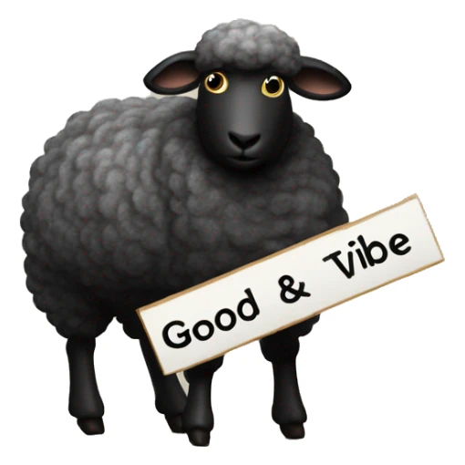 Black sheep holding sign saying “GOOD VIBE TRIBE” sign sticker