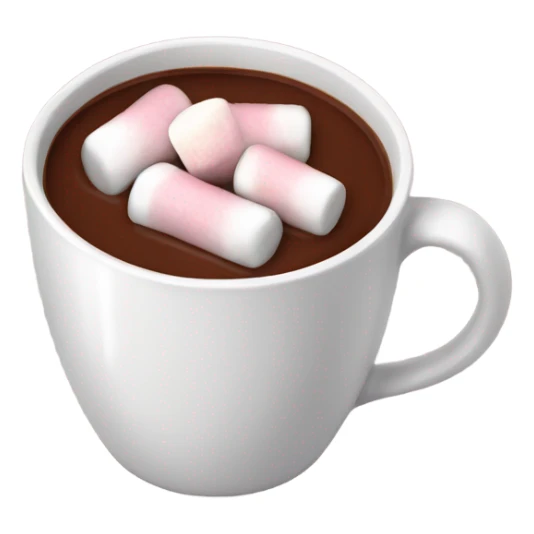 Burgundy mug of hot chocolate with marshmallows  sticker