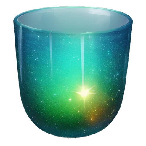 Sparkly glossy jewel toned glass sparkly cup sticker