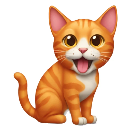 Orange cat with tongue sticking out  sticker