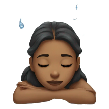 Girl lying in the puddle of tears sticker