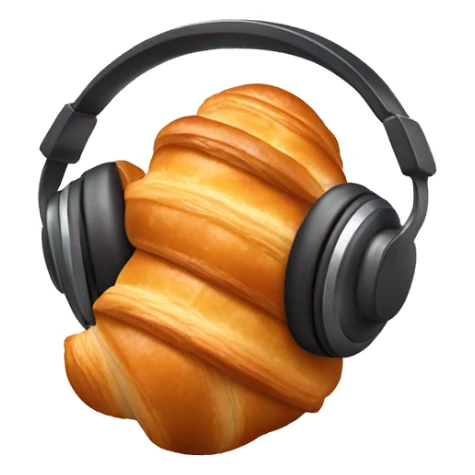 Croissant with headphones sticker
