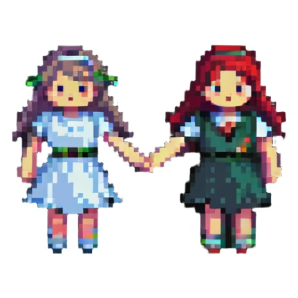 boy and girl holding hands sticker
