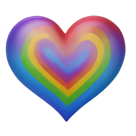 Rainbow heart sticker
