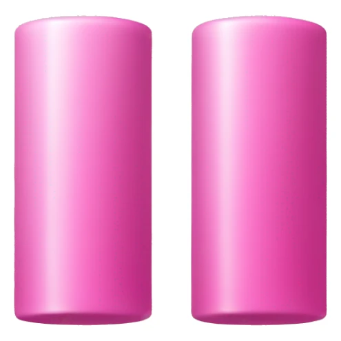 cylindrical shaped pink object with two smaller pink circles at the bottom sticker