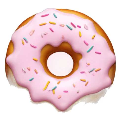 Donut with white frosting and light pink sprinkles  sticker