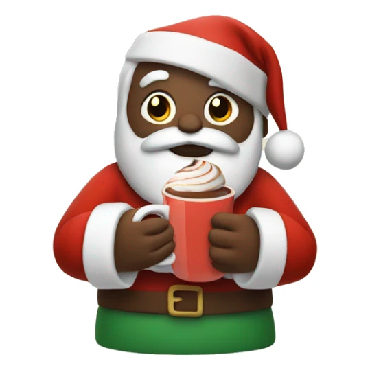 santa holding a cup of hot chocolate sticker