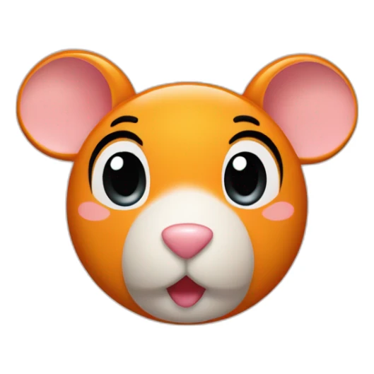 Mouse head iphone 16 emoji and human baby head iphone 16 emoji inside orange heart iphone 16 emoji sticker