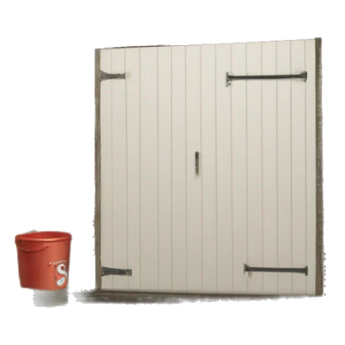 a shed with a big sign saying 'sing up here' sticker