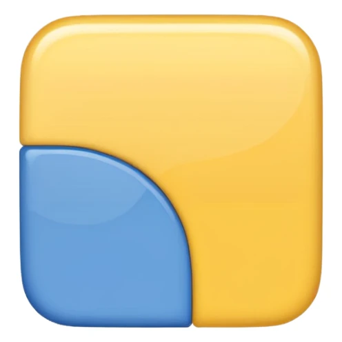 A emoji of a square ⬜ but half blue 🟦 and half yellow 🟨 sticker