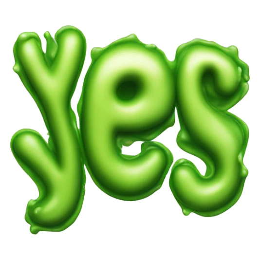 The word "YES" written in green slime. sticker