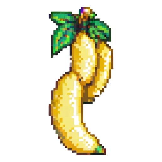 bright yellow banana, 2D sprite style, vibrant and playful, suitable for a fruit ninja game sticker
