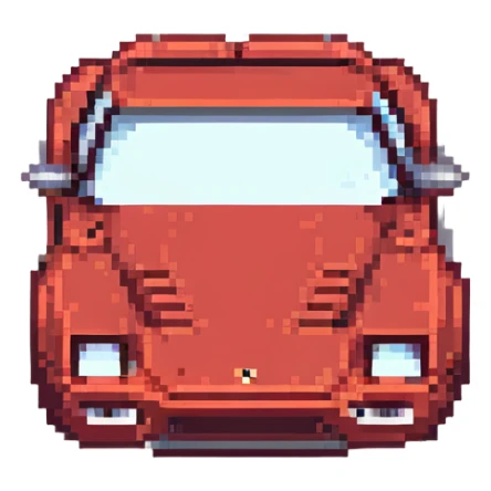 red Ferrari sports car, pixel art style sticker