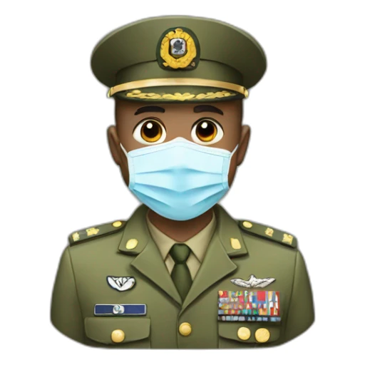 a military Head Portraits in a Medical masks sticker