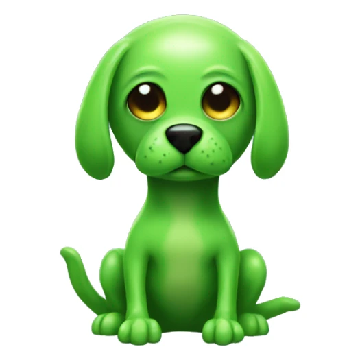 Green alien dog out of slime sticker