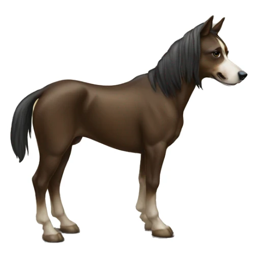 Dog standing on top of a horse sticker