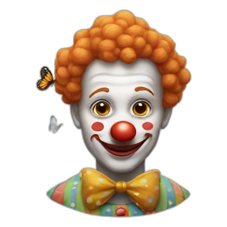 a clown with a butterfly on his nose  sticker