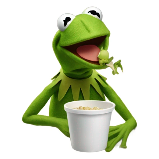 Kermit the frog eating Kermit the frog. sticker