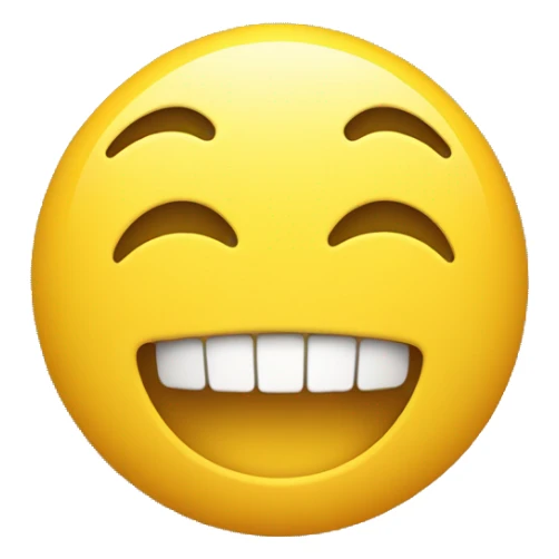 smiling emoji with yellow bone in it’s mouth sticker