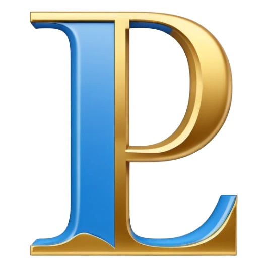 Bold Blue-White-Gold Font Big Capital “I” Letter  sticker