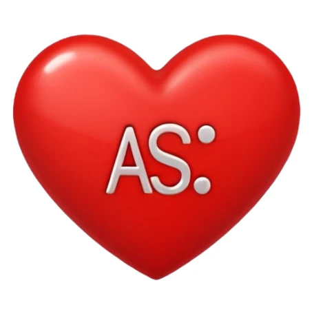 a love heart with A+S in it sticker