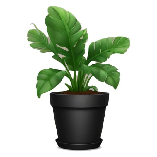 House plant in black flower pot sticker