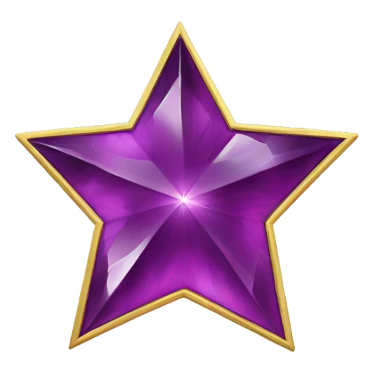 purple diamond star with gold margins sticker
