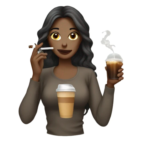 smoking with an iced coffee white girl sticker
