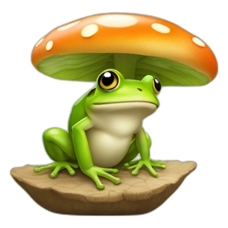 Une grenouille qui tiens un champignon sticker