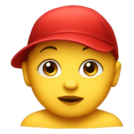 A baby whit yellow face and red hat sticker