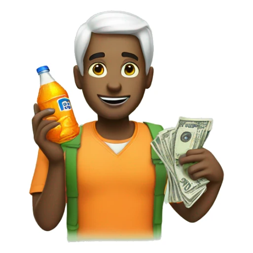  dude with fanta and money sticker