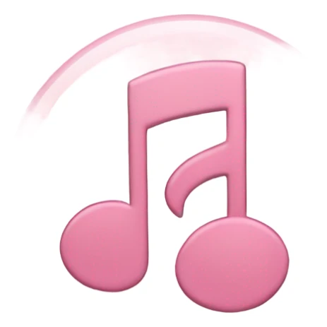 Pale pink music note with pale pink heart  sticker
