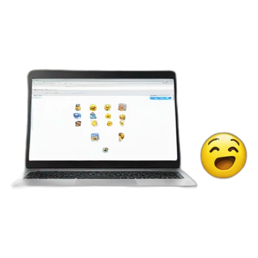 a laptop facing towards us and in it a website is opened  sticker