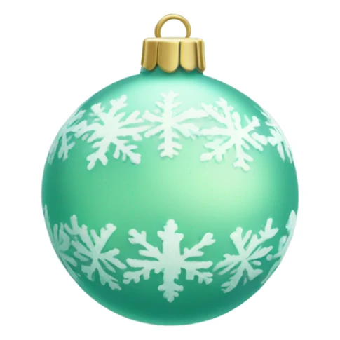 Pastel Green ornament with winter pin  sticker
