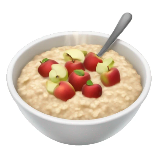 Steamy bowl of oatmeal with apples sticker
