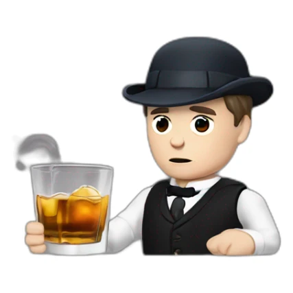 Tommy shelby peaky blinders drinking whisky sticker